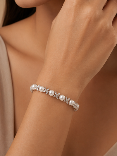 Pearlora Marquise Bloom Bangle- Set of 2