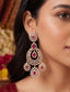 Crimson Bloom Chandeliers Earrings