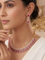 Regal American Diamond Halo Necklace Set