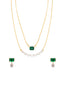 Emerald Glow Layered Necklace Set
