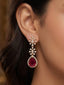 Crimson Bloom American Diamond Necklace Set