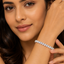 Nuyug Oval Solitaire Diamond Silver Tennis Bracelet