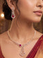 American Diamond Velora Crimson Vine Necklace Set