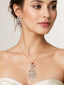 American Diamond Ruby Cascade Pendant set (without chain)