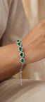 American Diamond Oval Emerald Adjustable Bracelet