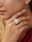 Moonlit Petal American Diamond Ring (Adjustable)