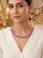 Regal American Diamond Halo Necklace Set