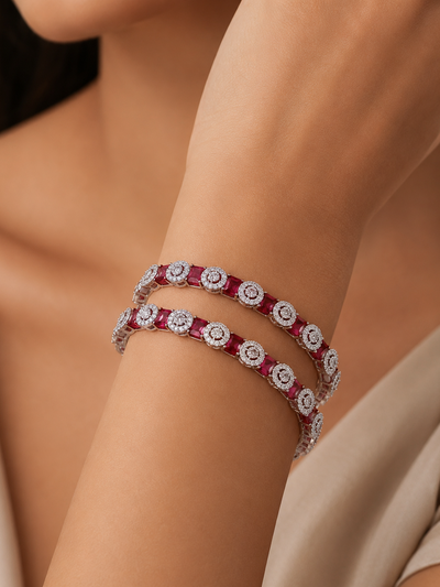 Ruby Majesty American Diamond Bangle