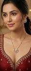 Taesha American Diamond Pendant Set with Attached Chain