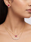 American Diamond Ruby Airia Layered Necklace Set