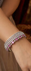 American Diamond Ruby Cuff Bracelet